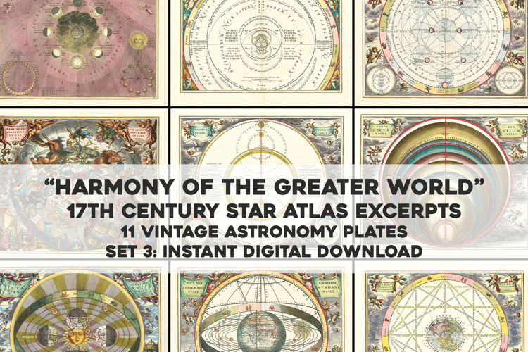 11 Vintage Star Atlas Astronomy Astrology Artworks Set 3