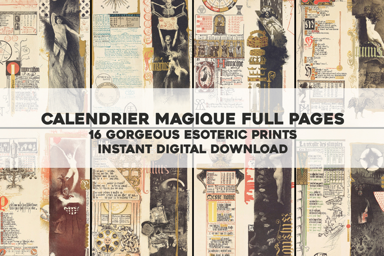 French Occult Calendar Vintage Esoteric Restored Full Pages