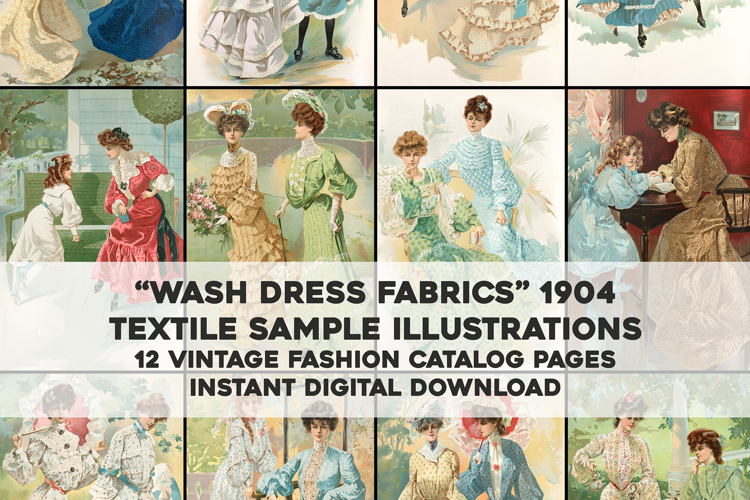 Early 20th Century Dress Illustrations Vintage Images Bundle