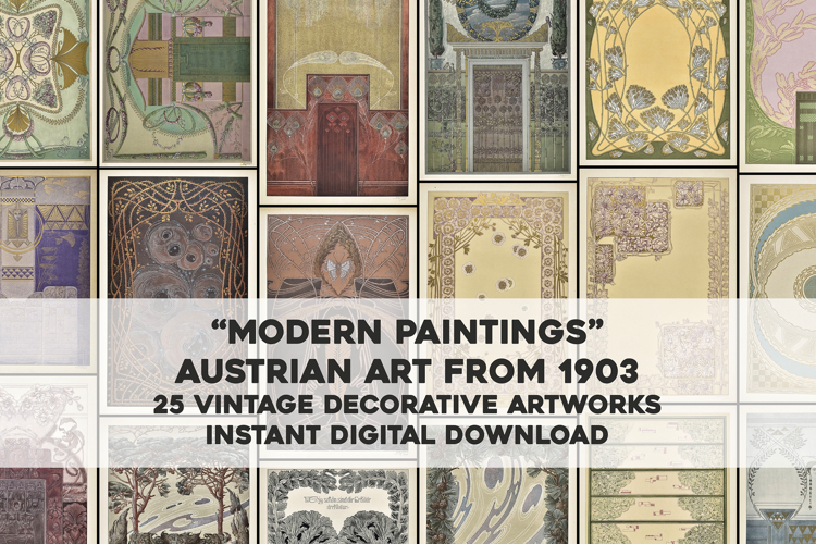 20th Century Austrian Ornamental Design Vintage Image Bundle