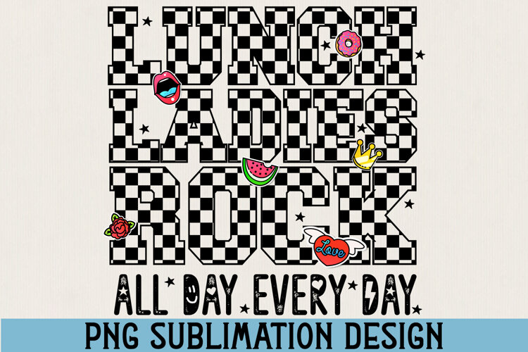 Lunch Ladies Rock PNG Sublimation - Lunch Lady PNG Design example image 1