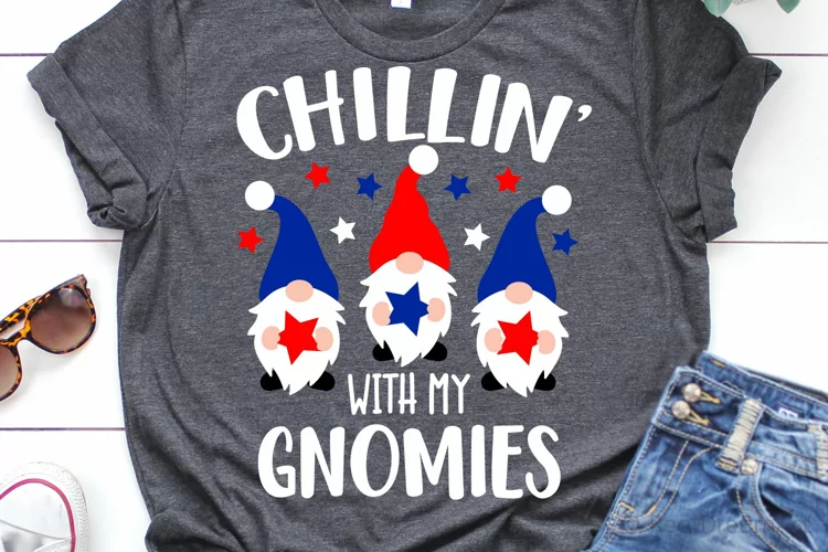 Chillin’ with My Gnomies - 4th of July SVG, DXF, PNG, EPS