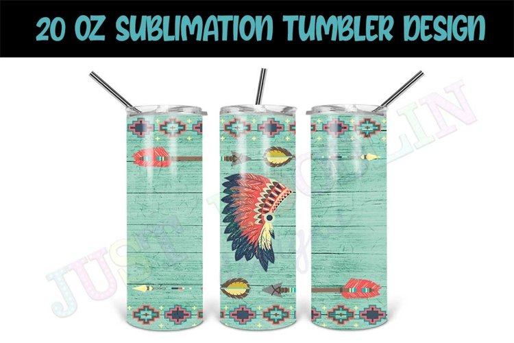 20oz Sublimation Tumbler Design | Tribal Tumbler Wrap example image 1