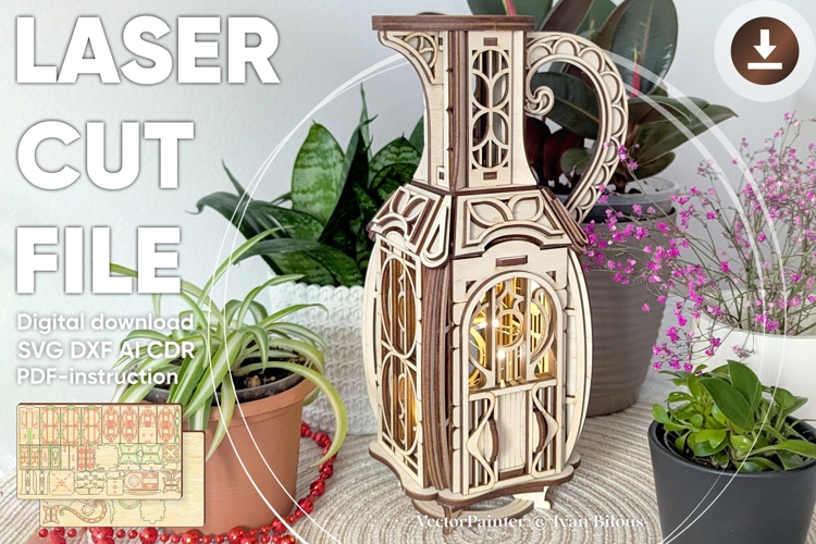 Jug Fairy House - SVG Laser Cut File with Instructions