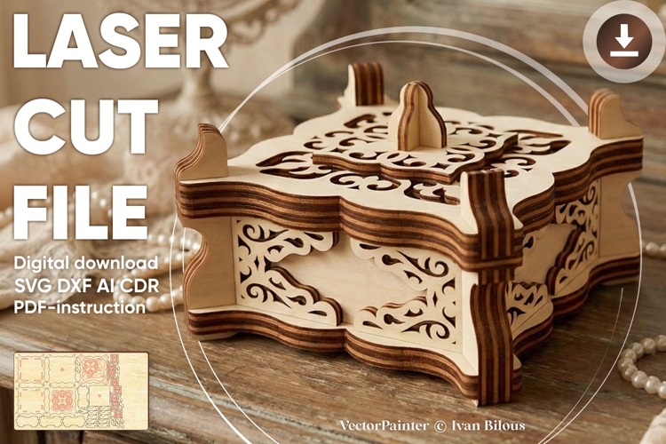 Vintage Box - SVG Laser Cut File, Ready made project