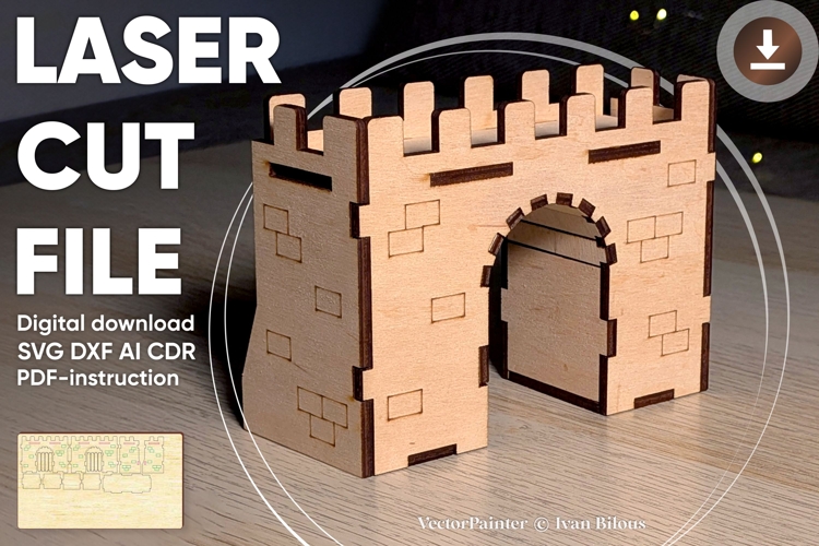 Wall Arc of the Castle - laser cut file, Glowforge pattern