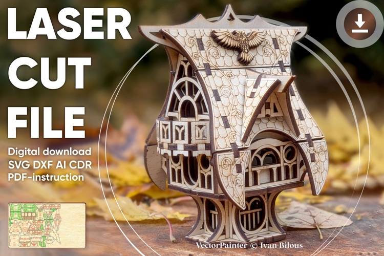 Whimsical Fairy Garden House Laser Cut File, SVG Cottage
