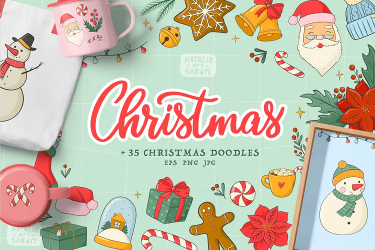 Christmas Clipart & Cards PNG JPG EPS