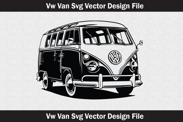 Vw van SVG silhouette vector cut file example image 1