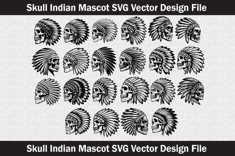 Native skull chief SVG Silhouette design