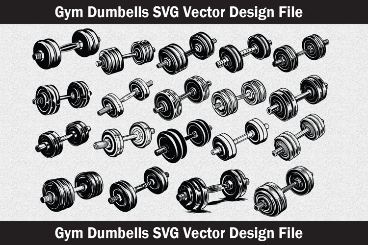 Gym dumbbells svg Silhouette Svg file example image 1
