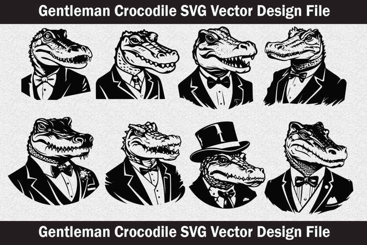 Crocodile Gentlemen SVG design