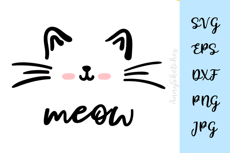 Cat Face SVG Cute Kitty Clipart for Cricut & Crafts SVG, PNG