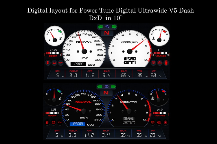 Digital Layout for Power Tune Digital Ultrawide V5 Dash