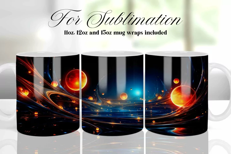GALAXY COFFEE MUG WRAP SUBLIMATION DESIGN