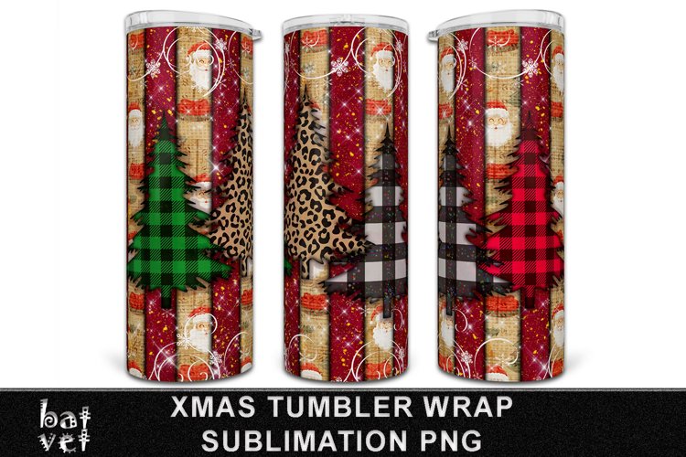 Plaid Christmas Tumbler PNG | Christmas Tree Sublimation