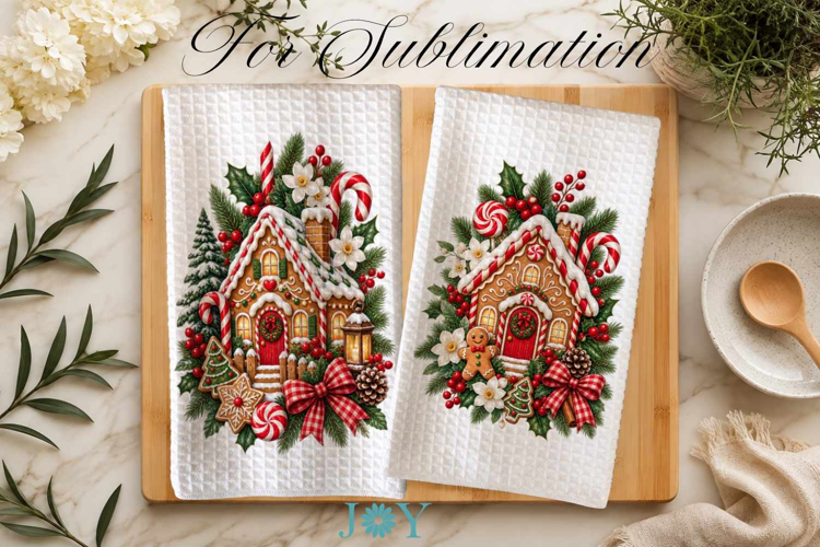 Christmas Kitchen Towel Sublimation Design PNG