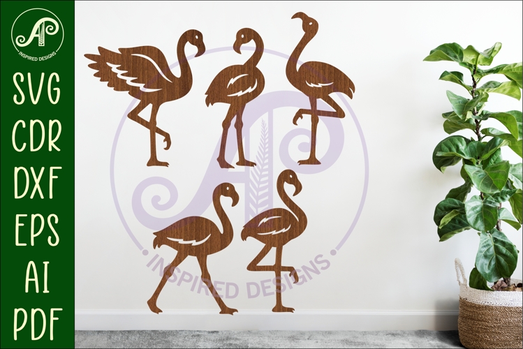 Flamingo silhouettes laser cut out 2
