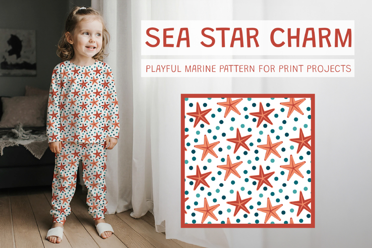 Coral Starfish Vector Seamless Pattern