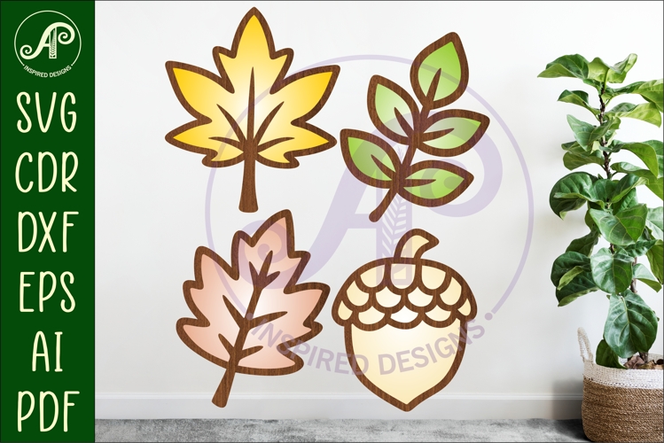 Fall shape two layer laser cut outs SVG file d1