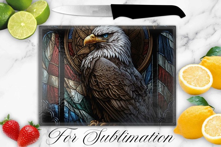 EAGLE STAINED GLASS CUTTING BOARD DESIGN example image 1