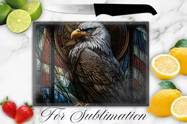 EAGLE STAINED GLASS CUTTING BOARD DESIGN