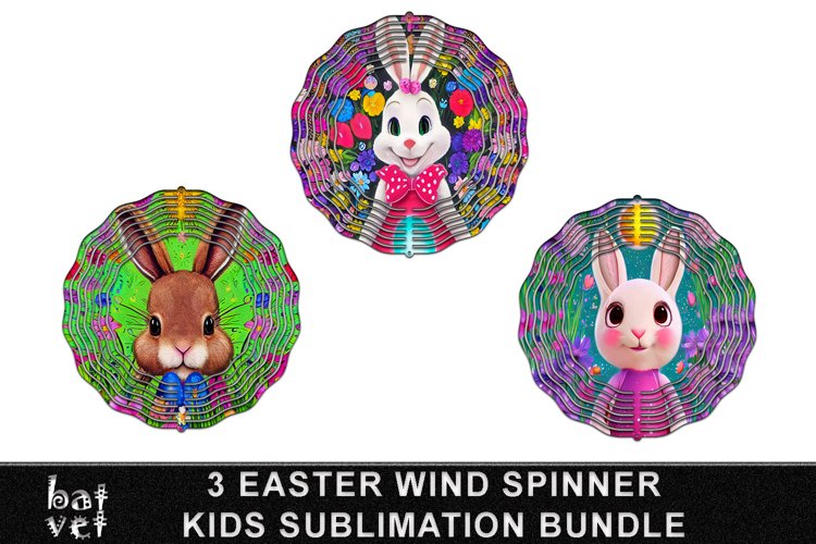Easter Wind Spinner Sublimation Bundle | Kids Design PNG