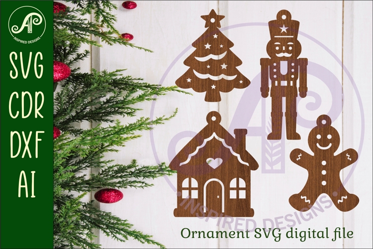 Christmas shape ornaments laser cut outs SVG file 4