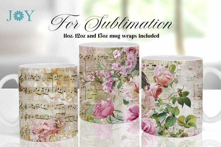 VINTAGE SUBLIMATION MUG WRAP DESIGN COFFEE CUP TEMPLATE