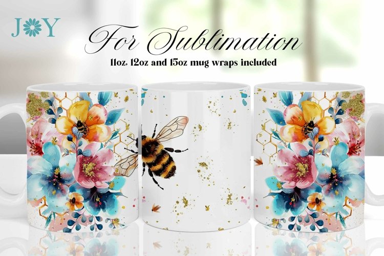 BEES MUG WRAP SUBLIMATION DESIGN