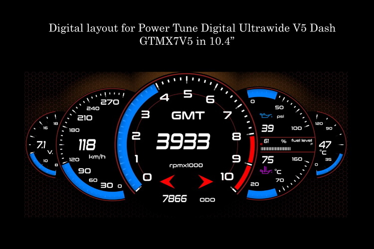 Digital Layout for Power Tune Digital Ultrawide V5 Dash