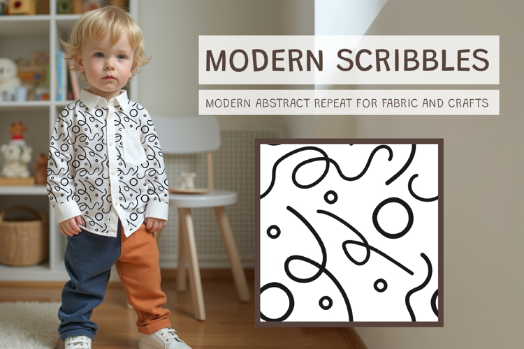Abstract Modern Doodle Seamless Pattern