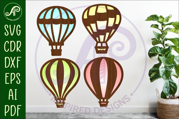Hot air balloon laser cut outs SVG file