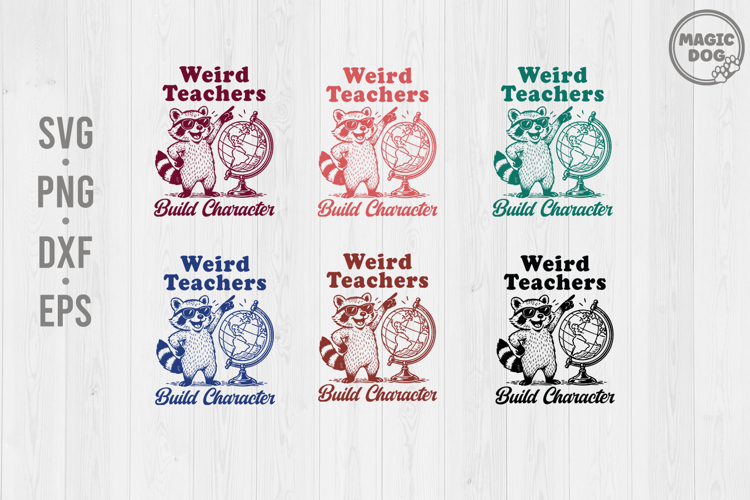 Weird Teachers Build Character Retro Raccoon Back to School