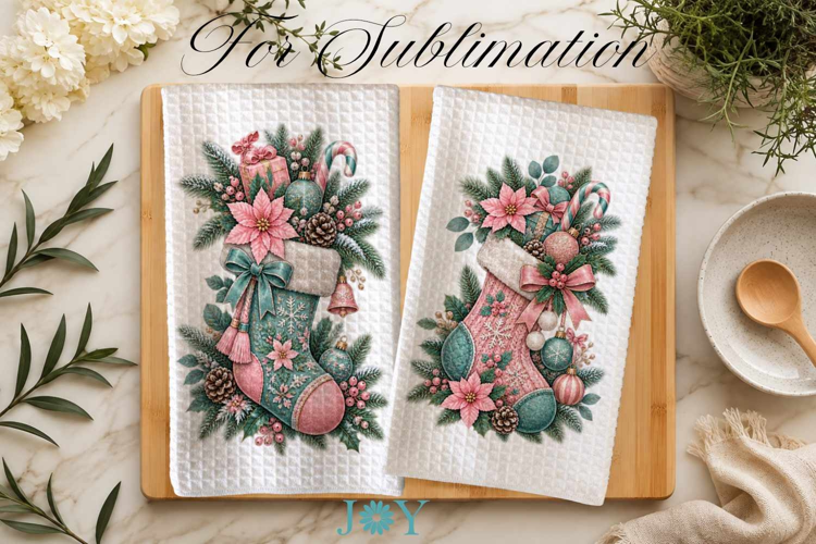 Christmas Kitchen Towel Sublimation Design PNG