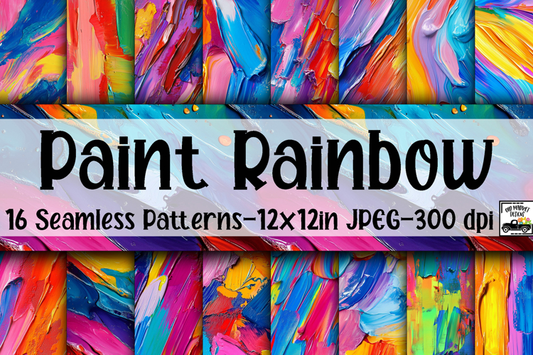 Paint Rainbow Digital Papers - 16 Seamless Paper