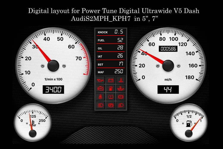 Digital Layout for Power Tune Digital Ultrawide V5 Dash