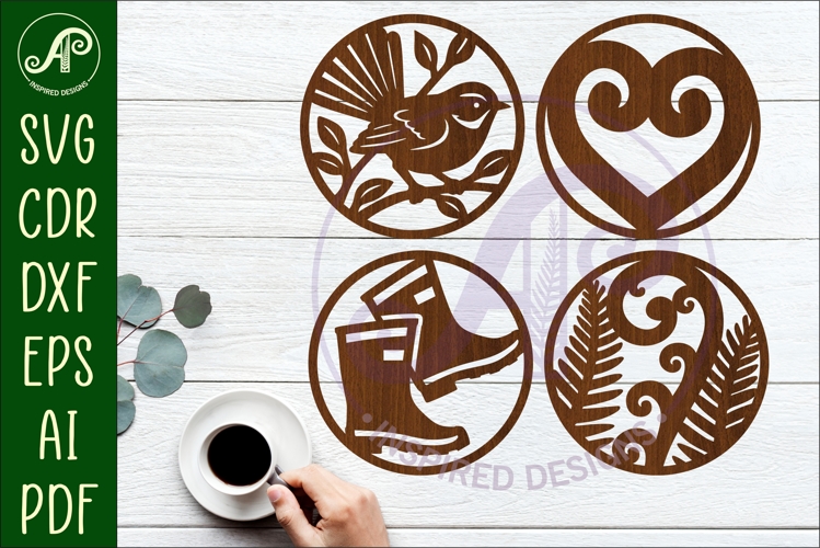 New Zealand Coasters, laser cut out NZ designs d2