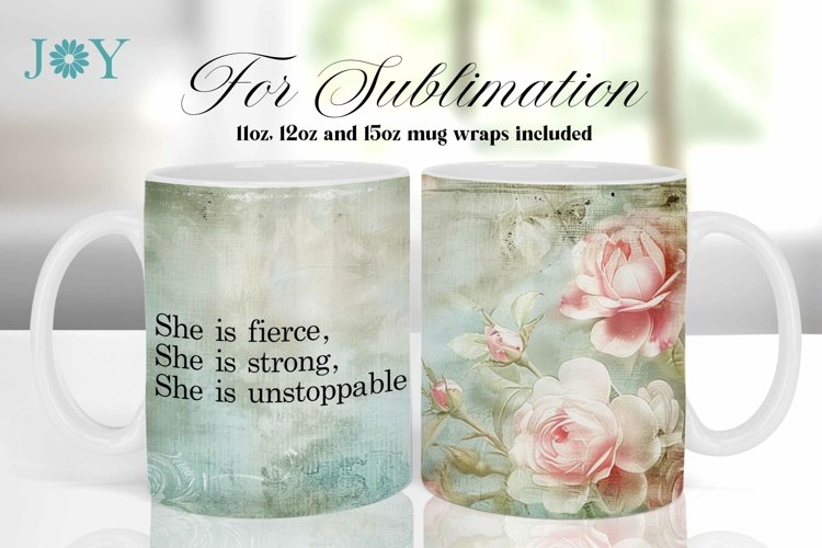 VINTAGE SUBLIMATION MUG WRAP DESIGN COFFEE CUP TEMPLATE