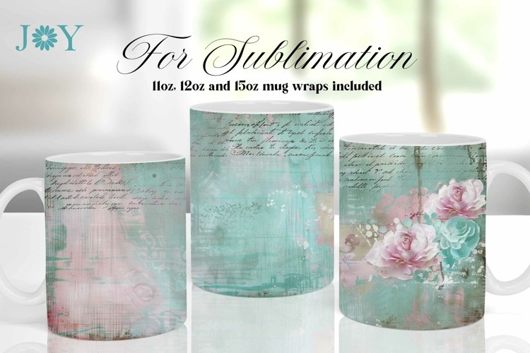 VINTAGE SUBLIMATION MUG WRAP DESIGN COFFEE CUP TEMPLATE
