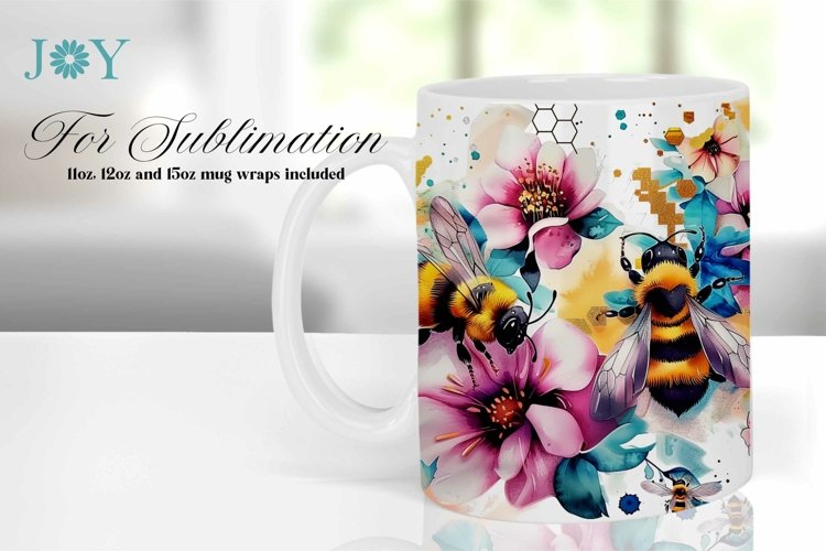 BEES MUG WRAP SUBLIMATION DESIGN