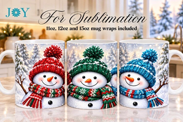 Christmas Mug Wrap Sublimation Design - PNG Mug Design example image 1