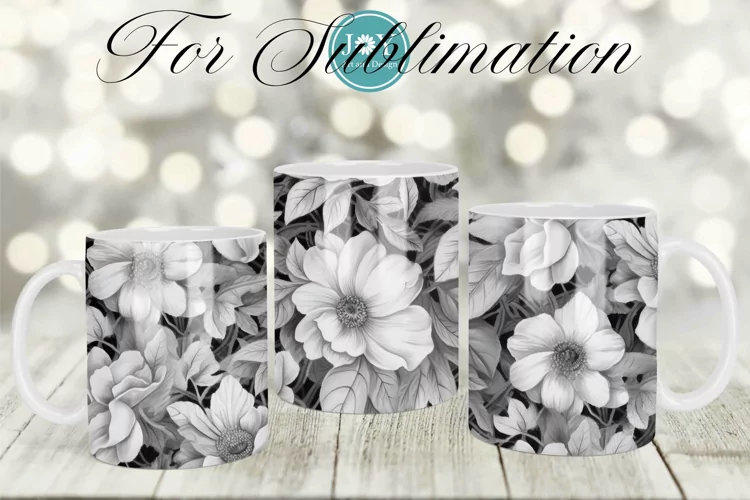 CLASSIC AND ELEGANT FLOWERS SUBLIMATION MUG DESIGN