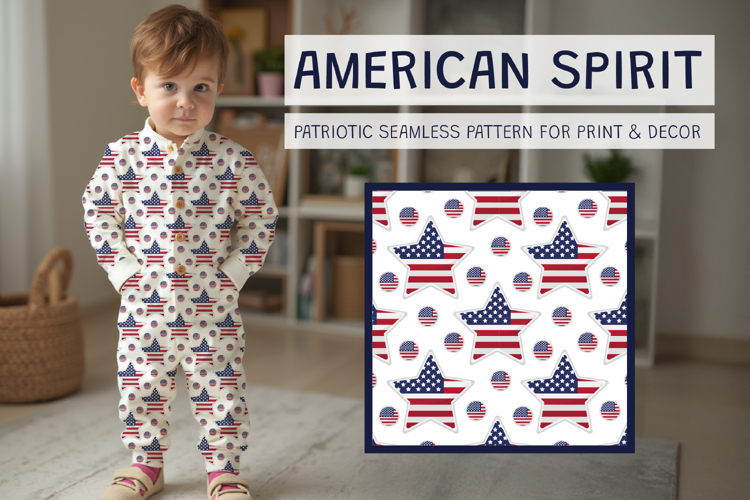 USA Flag Patriotic Star Seamless Pattern