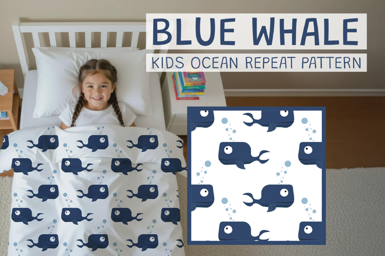 Whale Nursery Seamless Print For Kids
