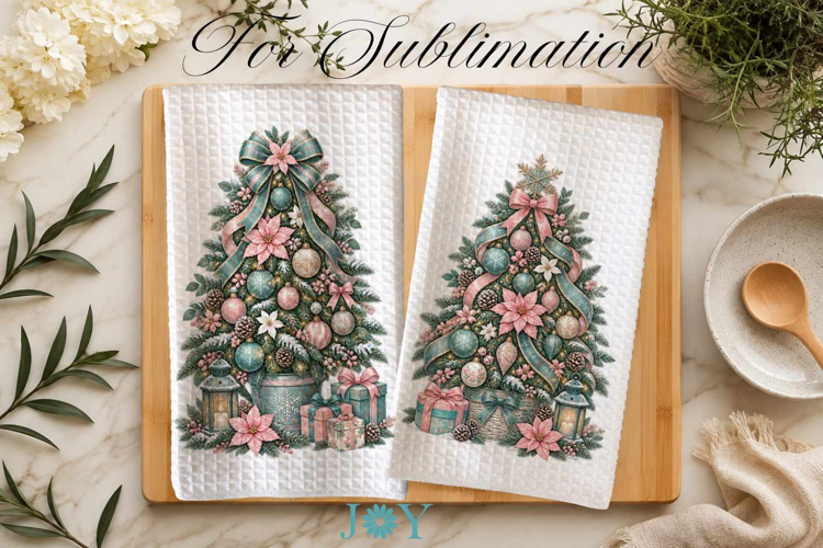 Christmas Kitchen Towel Sublimation Design PNG