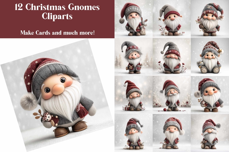 CHRISTMAS GNOMES JPEG CLIPART BUNDLE