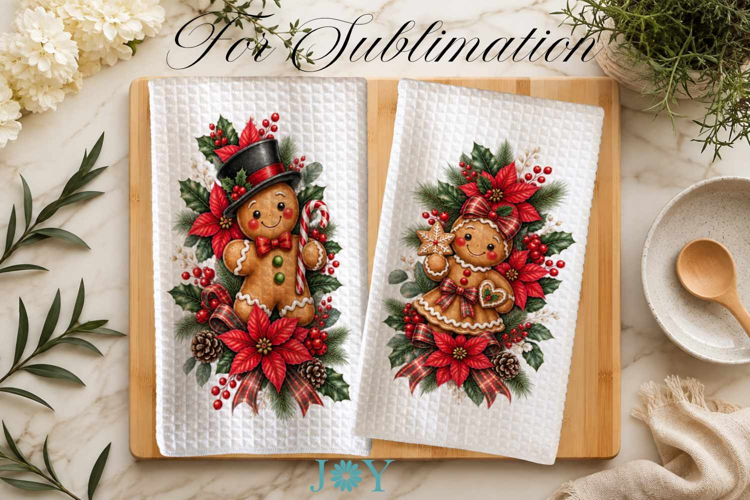 Christmas Kitchen Towel Sublimation Design PNG