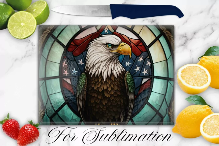 EAGLE STAINED GLASS CUTTING BOARD DESIGN