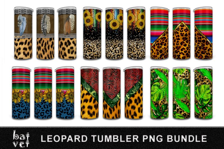 Leopard Tumbler Sublimation Bundle Designs PNG